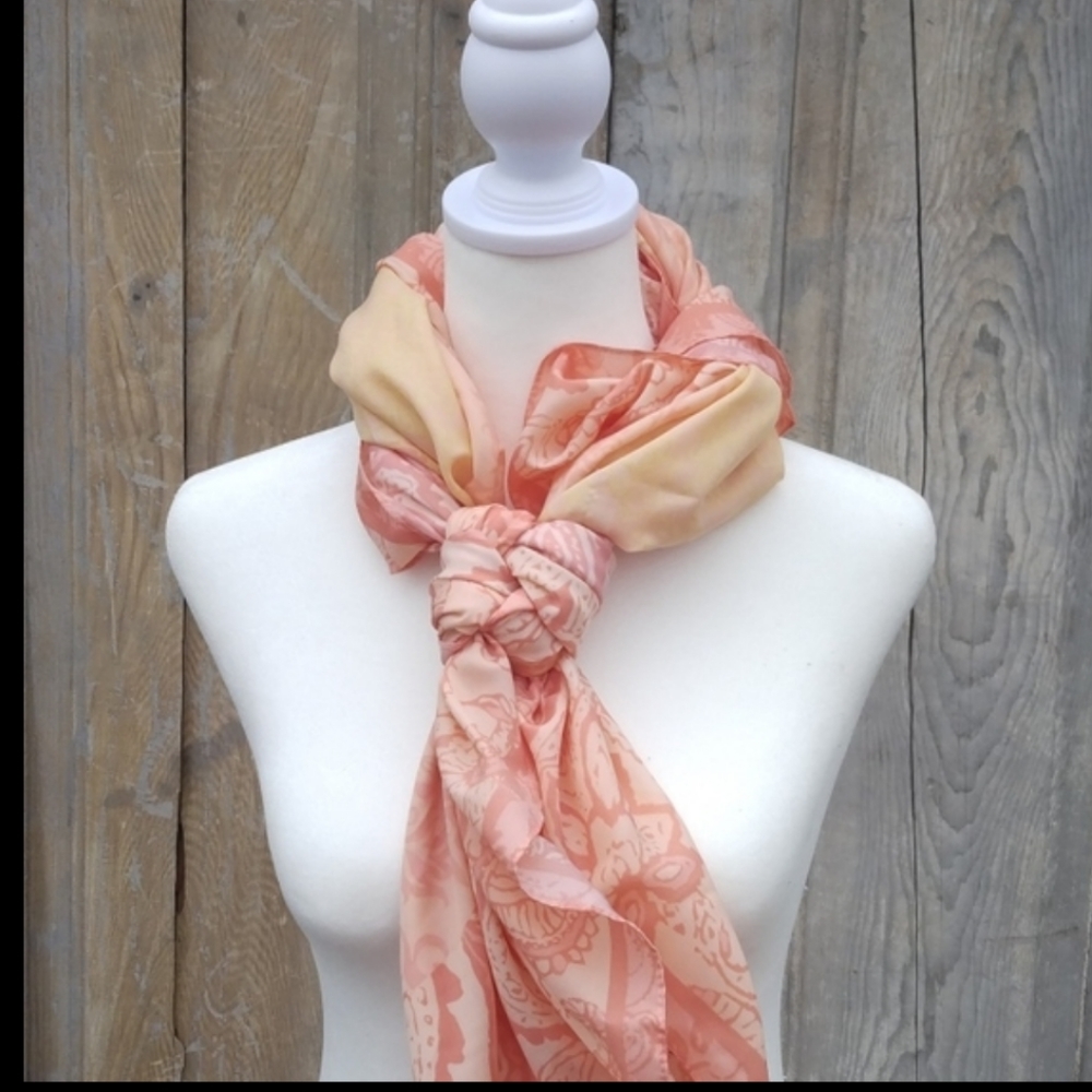 Extra Large Pink Paisley Scarf